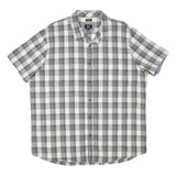 LEE Mens Grey & White Check Shirt 2XL Cotton Blend Short Sleeve Casual Summer