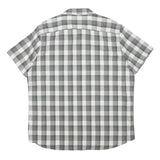LEE Mens Grey & White Check Shirt 2XL Cotton Blend Short Sleeve Casual Summer