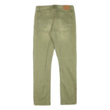 Mens Slim Fit Green Cotton Blend Slim Jeans W27 L26 Casual Zip Closure