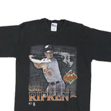 PRO PLAYER Mens Black Cal Ripken Jr. Graphic T-Shirt M Short Sleeve Crew Neck