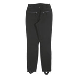 ICEPEAK Womens Black Slim Straight Leg Trousers W26 L30 Polyester Blend Zip