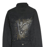 MAX MARA Womens Black Tailored Cotton Blend Jacket Coach Style UK 6 Woven Button
