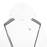 ADIDAS Womens White & Black Crop Hoodie UK 4 Cotton Pullover Casual Streetwear