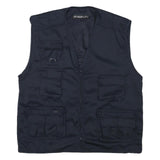 OCCHI AND BELLI Mens Black Utility Vest 2XL Cotton Blend Casual Multi Pocket