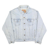 LEVI'S Mens Blue Cotton Denim Jacket M Button Plain Classic Casual Outerwear