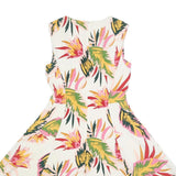 TOMMY HILFIGER Womens White Floral Sleeveless Fit & Flare Polyester Dress S