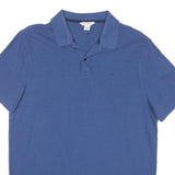 CALVIN KLEIN Mens Blue Short Sleeve Plain M Cotton Blend Polo Shirt