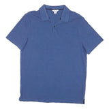 CALVIN KLEIN Mens Blue Short Sleeve Plain M Cotton Blend Polo Shirt