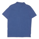CALVIN KLEIN Mens Blue Short Sleeve Plain M Cotton Blend Polo Shirt