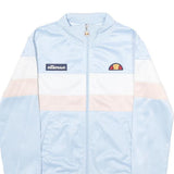 ELLESSE Womens Blue & Pink Zip Jacket UK 4 Polyester Plain Casual Lightweight