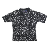 COLEMAN Mens Black & White Short Sleeve Printed XL Polo Shirt Cotton Blend
