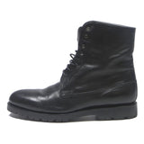 Mens Black Leather Lace-Up Combat Boots UK 6.5 Classic Durable Stylish Footwear