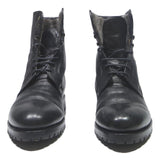 Mens Black Leather Lace-Up Combat Boots UK 6.5 Classic Durable Stylish Footwear
