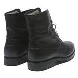 Mens Black Leather Lace-Up Combat Boots UK 6.5 Classic Durable Stylish Footwear