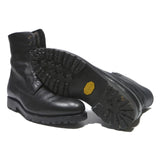 Mens Black Leather Lace-Up Combat Boots UK 6.5 Classic Durable Stylish Footwear