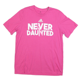 ADIDAS Womens Pink L Never Daunted Graphic T-Shirt Short Sleeve Crew Neck