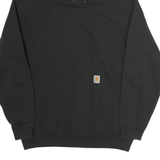 CARHARTT Mens Black Hoodie L Cotton Casual Workwear Pullover Pocket