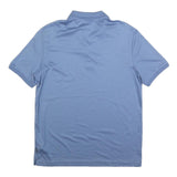 CALVIN KLEIN Mens Blue Short Sleeve Plain L Polo Shirt Cotton Blend Classic Fit