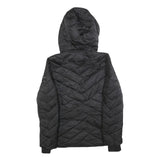 NAUTICA Womens Black Quilted Zip Jacket S Polyester Blend Hooded