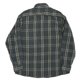 Mens Blue & Cream Checked Cotton Blend Shirt L Long Sleeve Button Front