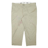 DICKIES Mens Cotton Blend Beige Regular Fit Straight Leg Trousers W43 L26 Casual