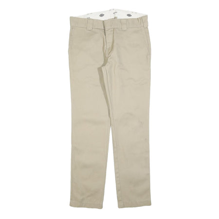 DICKIES Mens Cotton Blend Beige Slim Slim Fit Trousers W31 L32 Workwear Casual
