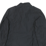 POLO RALPH LAUREN Womens Black Classic Cotton Blend Zip Jacket M Plain Pocketed