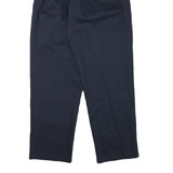 Womens Relaxed Navy Blue Cotton Blend Trousers W29 L30 Zip Closure