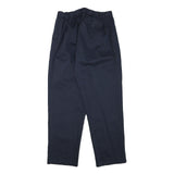 Womens Relaxed Navy Blue Cotton Blend Trousers W29 L30 Zip Closure