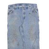 CARHARTT Mens Loose Light Blue Denim Jeans W40 L28 Workwear Zip Closure