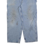 CARHARTT Mens Loose Light Blue Denim Jeans W40 L28 Workwear Zip Closure