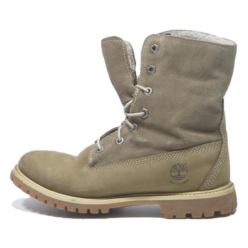 TIMBERLAND Womens Waterproof Lace-Up Leather Boots Beige UK 7 Durable Outdoor