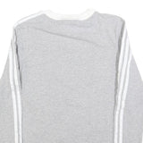 ADIDAS Womens Grey & White Long Sleeve Crew Neck Cotton Blend T-Shirt UK 10