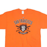 GILDAN Mens Orange San Francisco Gamer Graphic T-Shirt XL Short Sleeve Crew Neck