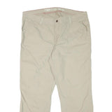 DICKIES Mens Relaxed Beige Cotton Blend Trousers W40 L30 Workwear Zip Closure