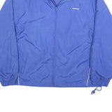REEBOK Womens Blue Lightweight Track Jacket UK 14 Polyester Zip Plain Sporty