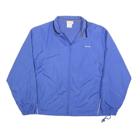 REEBOK Womens Blue Lightweight Track Jacket UK 14 Polyester Zip Plain Sporty