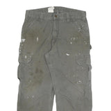 CARHARTT Mens Cotton Blend Relaxed Cargo Trousers W34 L27 Workwear Utility Zip