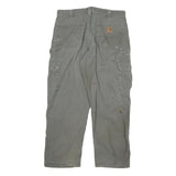 CARHARTT Mens Cotton Blend Relaxed Cargo Trousers W34 L27 Workwear Utility Zip
