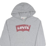 LEVI'S Mens Grey S Hoodie Cotton Blend Pullover Logo Sweatshirt