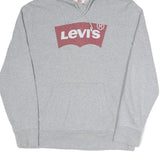 LEVI'S Mens Grey S Hoodie Cotton Blend Pullover Logo Sweatshirt