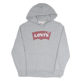 LEVI'S Mens Grey S Hoodie Cotton Blend Pullover Logo Sweatshirt
