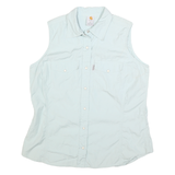 CARHARTT Womens Light Blue Sleeveless Shirt XL Cotton Blend Casual Workwear