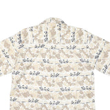 CROSSINGS Mens Beige Floral Cotton Blend Shirt M Summer Casual Button-Up