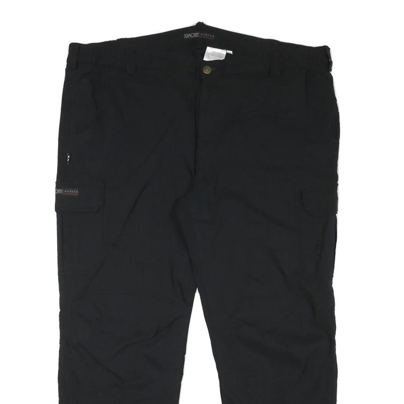 EDMONTE Mens Regular Black Polyester Blend Zip Trousers W41 L27 Cargo Style