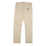 CARHARTT Mens Cotton Blend Beige Slim Straight Trousers W29 L29 Casual Workwear