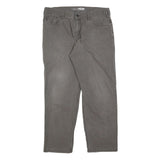 CARHARTT Mens Relaxed Grey Cotton Blend Zip Trousers W36 L30 Workwear Casual