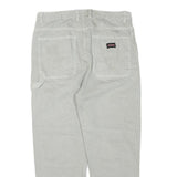 DICKIES Mens Cotton Blend Beige Regular Fit Straight Trousers W34 L27 Workwear