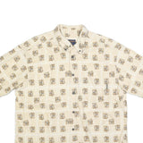 WOOLRICH Mens Beige Cotton Blend Shirt XL Button-Down Collar Short Sleeve