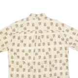 WOOLRICH Mens Beige Cotton Blend Shirt XL Button-Down Collar Short Sleeve